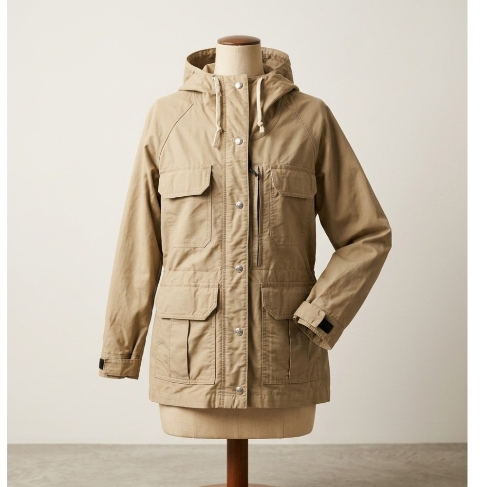 Vintage 70s REI Co-op Tan Mountain Parka Hooded Utility Jacket Trail Womens S